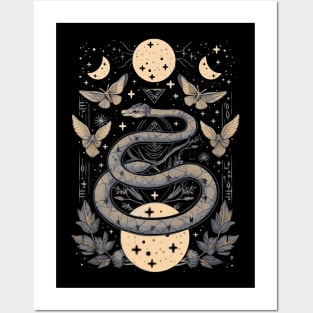 Celestial Snake Magical Stars Wiccan Style Posters and Art